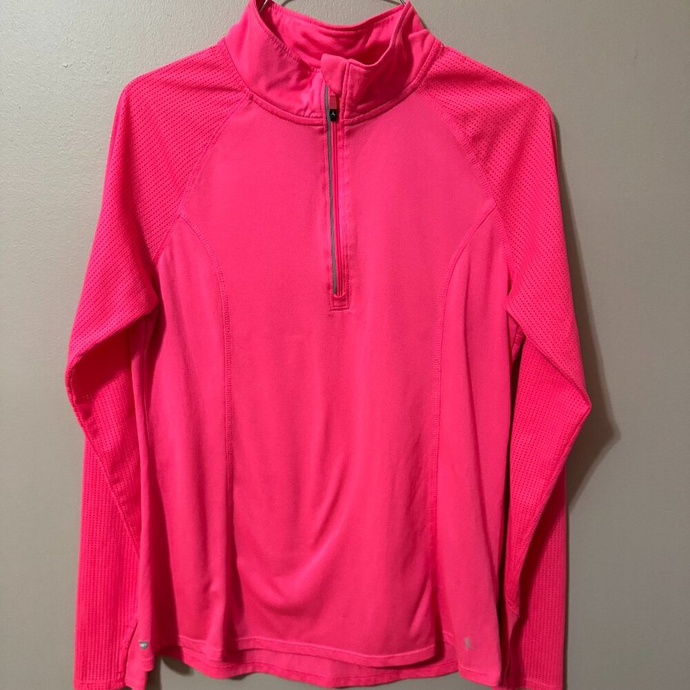 266 • Danskin Now Supercharge Pink 1/4-Zip | Mesh Sleeves • Dri-More Activewear